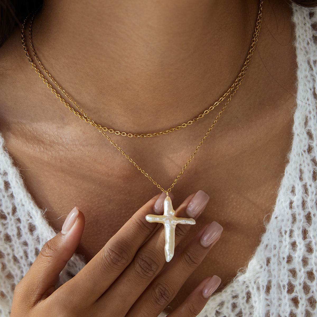 IVORY CROSS NECKLACE